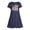 Dark Blue, variant on CUZIBR Girls Kids Patriotic Graphic Short Sleeve Dress Independence Day Stars Striped Print Round Neck A-Line Mini Dresses Celebration Stylish Summer Holiday Clothes For 4Th Of July,Black,8-9 Years
