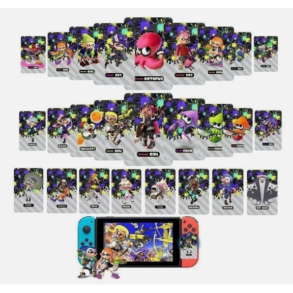 27 Pcs Mini Splatoon NFC Game Cards, Portable Character Tags Compatible with Switch Splatoon 3