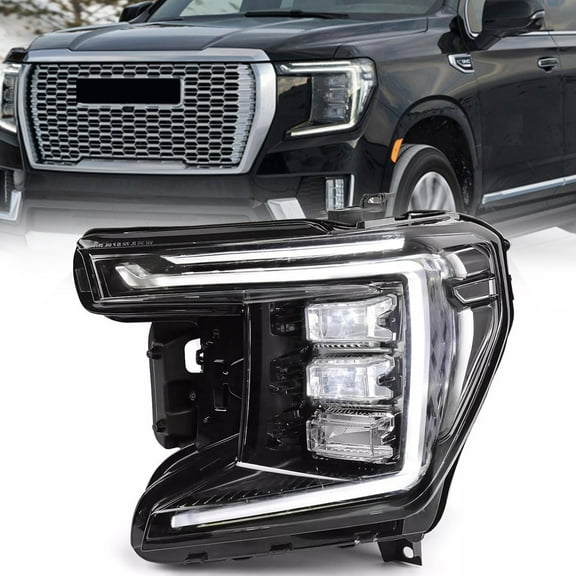 LED Headlight Assembly for 2021-2023 GMC Yukon & Yukon XL (SLE/SLT/Denali/AT4) Plug & Play Replacement Headlamps