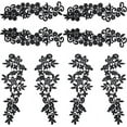 thumbnail image 3 of 8Pcs 2 Styles Flowers Embroidery Lace Appliques Fabric Floral Sew on Applique Vintage Collar Neckline Trim Patches for Sewing Wedding Dress Clothing Hat Bag Jeans Pillow DIY Decor Black, 3 of 9