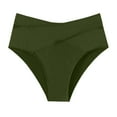thumbnail image 4 of Tankini Swimsuits for Women Solid Color Tummy Control Comfortable Summer Beach Daily Swimwear Bottom Army Green XL, 4 of 5