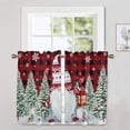thumbnail image 3 of Goory Rod Pocket Kitchen Valance Christmas Cafe Tier Bathroom Scarf Xmas Short Window Curtain Thermal Insulated Half Window Drapes Style-F 2pc-Tier Curtain: W:42''x H:54'', 3 of 6