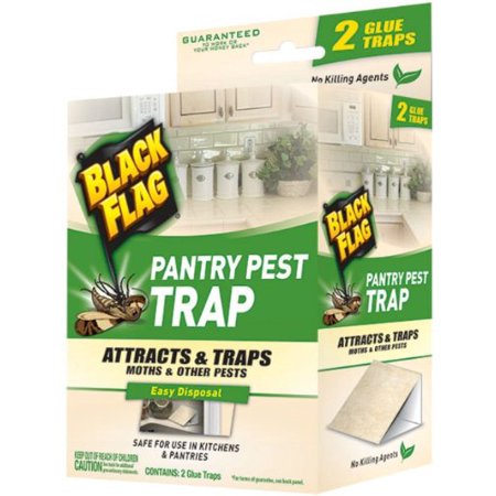2 Pack Black Flag Pantry Pest Trap for Moths & Pests 2 Glue Traps Each (4 Total)