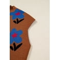 thumbnail image 4 of I AM A FASHION JUNKY Chestnut Floral High Neck Sweater Vest (Chestnut, M, 52%Viscose+26%Polyester+22%Polyamide), 4 of 14