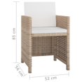 thumbnail image 5 of vidaXL Outdoor Dining Set Beige, Cream white, 5 of 5