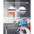 thumbnail image 3 of KFFKFF Drain Cleaning Machine 100 FT x 3/8 Inch, Automatic Feed Sewer Snake with Wheels, Portable Cleaner with 8 Cutters & Foot-Activated Switch for 2" to 4" Pipes, 3 of 9