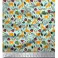 thumbnail image 1 of Soimoi Silk Fabric Leaves & Reindeer Animal Print Sewing Fabric Yard 42 Inch Wide, 1 of 1