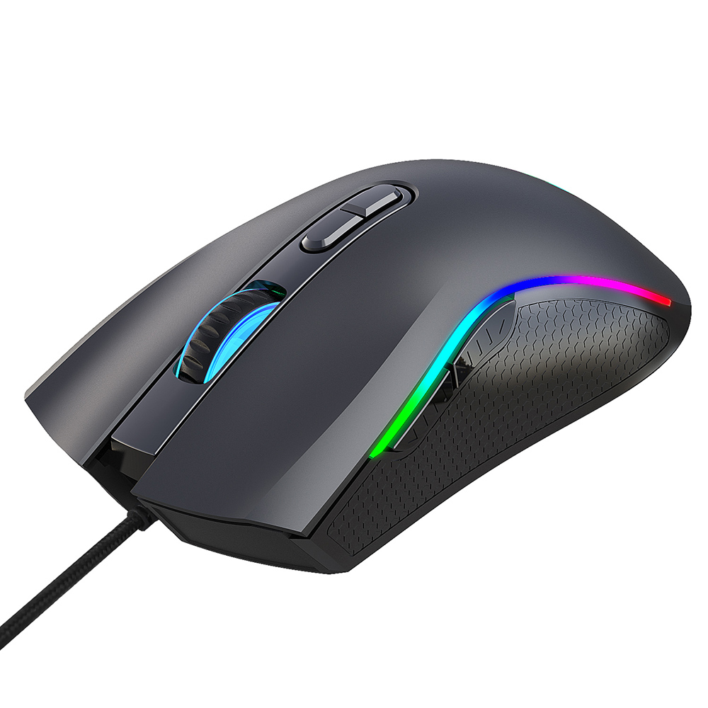 HXSJ Colorful Luminous Gaming Mouse Wired Mouse Six Adjustable DPI