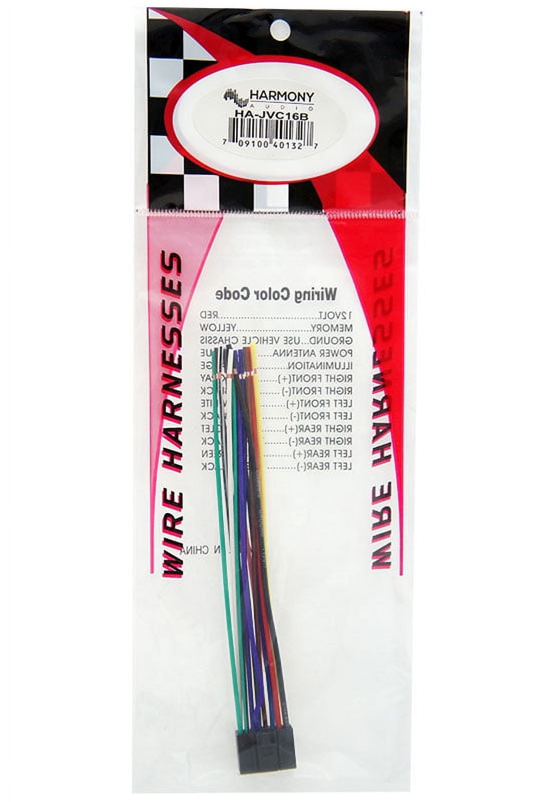 Harmony Audio JVC Stereo Harness - Replacement Cable For KD-R300 Aftermarket Radio