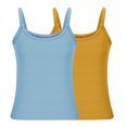 thumbnail image 5 of QUINDOS Womens Tank Tops Athletic Ribbed 2 Pack Summer Womens Camisoles Crew Neck Sleeveless Spaghetti Strap MultiPack Running Cami Shirts Solid Color Slim Fitted Undershirts, 5 of 6