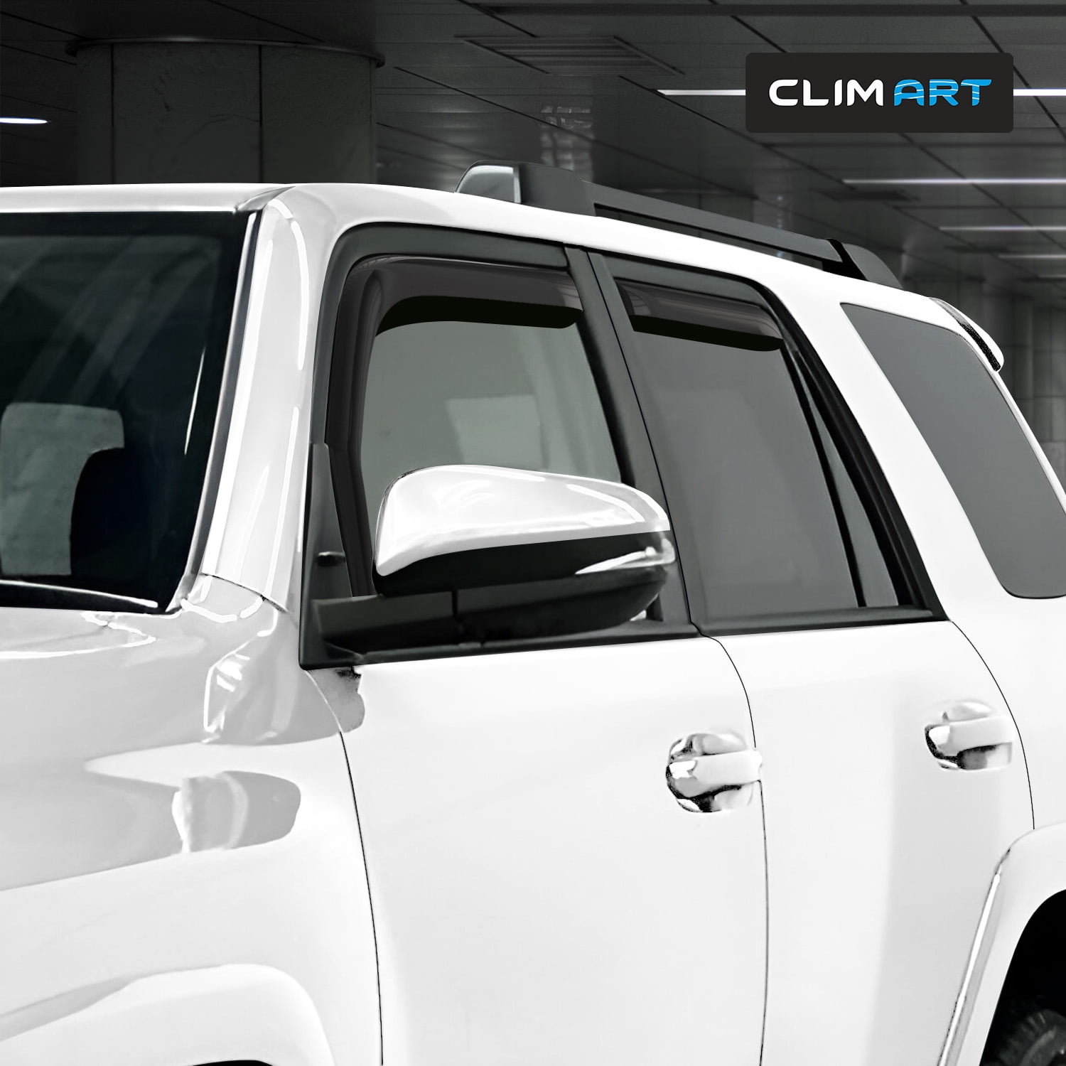 CLIM ART in-Channel Incredibly Durable Rain Guards for Toyota 4Runner 2010-2024, Original Window Deflectors, Vent Deflector, Vent Window Visors, Dark Smoke Truck Accessories, 4 pcs- 610080LP