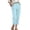 Light Blue, variant on Womens Casual Loose Pants Comfy Cropped Work Pants with Pockets Elastic High Waist Paper Bag Pants Army Green S