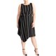 thumbnail image 1 of Rachel Roy Vestido asimétrico a rayas para mujer, negro, 22W, 1 of 2