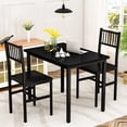 thumbnail image 4 of Baxluxe Dining Table Set, Rustic Kitchen Table and 2 Chairs with Metal Frame, Dining Room Dining Table Set, Small Space Breakfast Dining Table Set, Dining Room, Kitchen,Black, 4 of 9