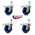 thumbnail image 2 of 4 Inch Solid Polyurethane Swivel ½ Inch Stem Caster Set with Total Lock Brake, 2 of 2