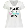 thumbnail image 3 of Inktastic Easter Hanging with My Peeps Pastel Bunnies Women's Plus Size V-Neck T-Shirt, 3 of 5