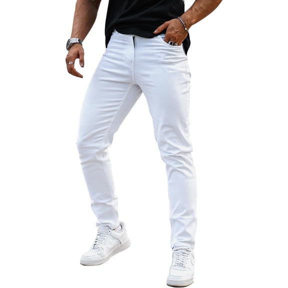 GINGTTO Men's Lightweight Stretch Slim Fit Jeans Comfort Flexible Casual Denim Pants