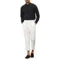thumbnail image 2 of INSPIRE CHIC Men's Formal Cropped Pants Solid Color Flat Front Dress Trousers 30 White, 2 of 6
