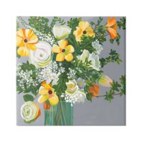 Stupell Industries Yellow & White Flowers Botanical & Floral Painting Gallery Wrapped Canvas Art Print Wall Art, 36 x 36