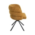 thumbnail image 4 of Hommoo 270° Swivel Accent Chair 2-Piece Chairs Set, Modern Chenille Upholstered Armchair with Metal Base, for Home & Office, Orange, 4 of 6