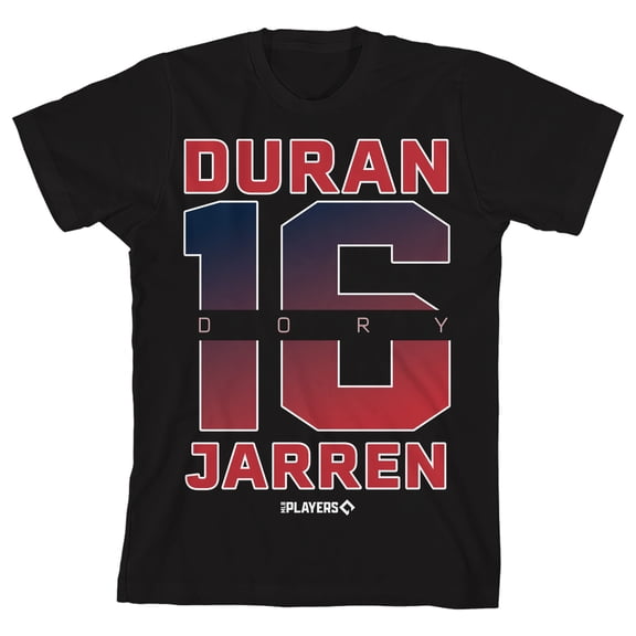 MLBPA Duran Jarren 16 Youth Black Crew Neck Short Sleeve T-shirt-Small