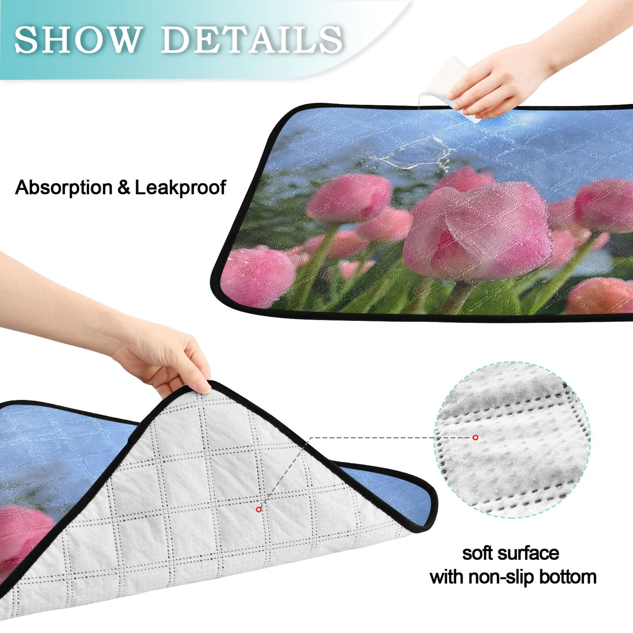 IAUYY Washable Pee Pads for Dogs Smallx3 Absorbent and Leak-Proof Non-Slip Reusable Puppy Pee Pads for Dogs Applicable to Playpen Potty Crate The Sky Garden's Scenery