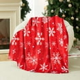 thumbnail image 4 of Linnome Snowflake Print Christmas Throw Blanket, Soft & Warm Fleece for Sofa, Bed, and Camping During Holiday Season (100x130cm), 4 of 6