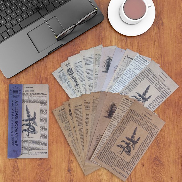 Papel Decorativo Material de álbum de recortes retro Papel de respaldo decorativo de cuenta de mano (F)