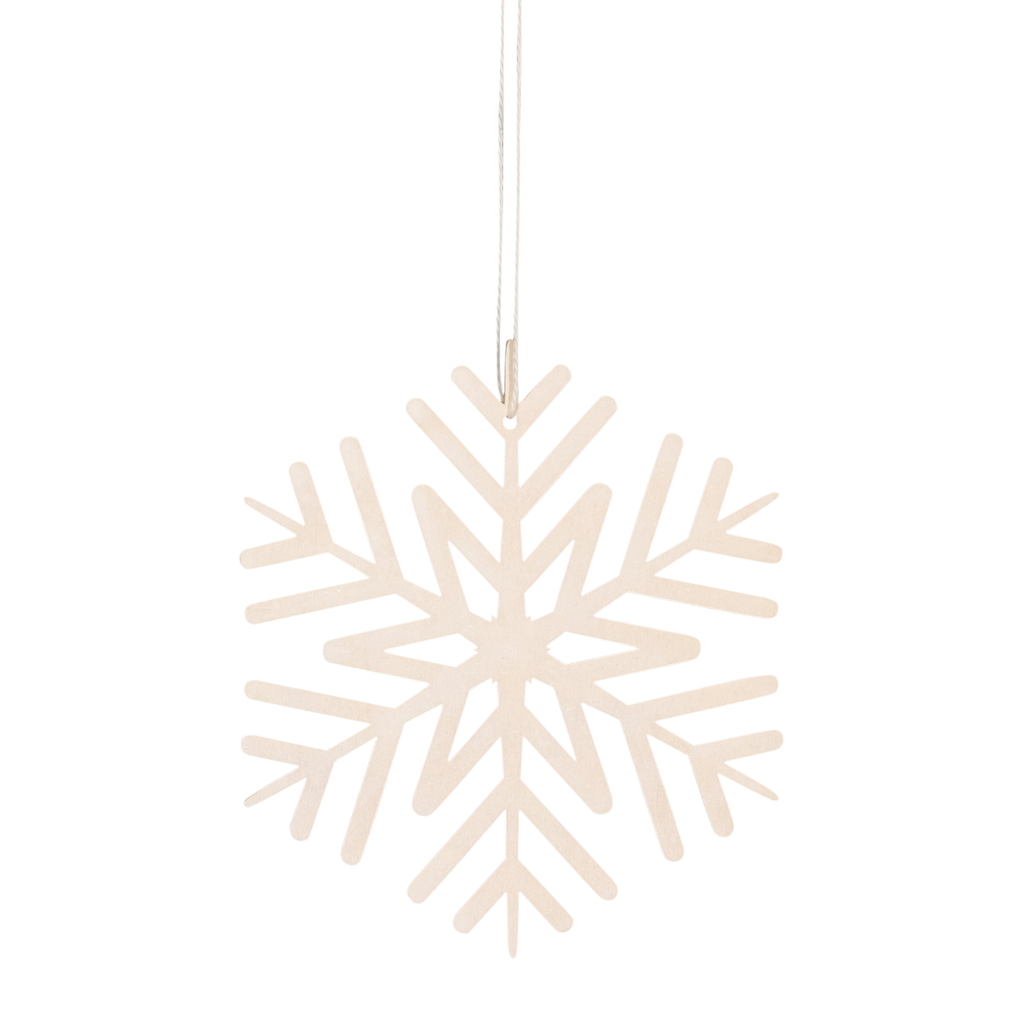 Cut-Out Snowflake Wooden Christmas Ornaments - 5" - Set of 8
