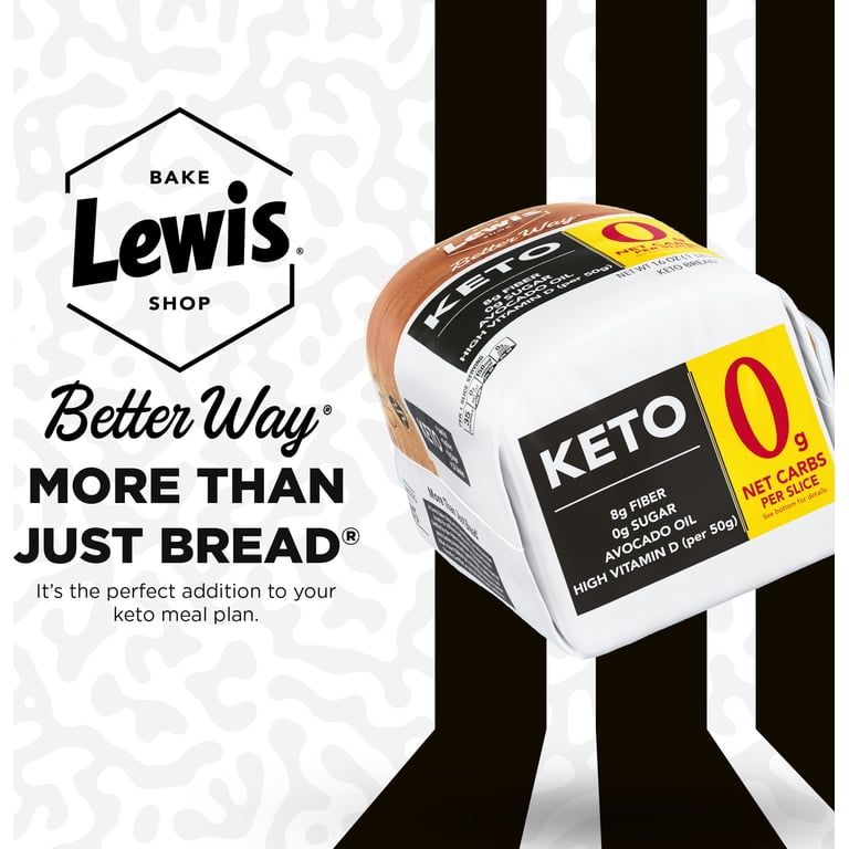 Lewis Bake Shop Low Carb Keto White Bread, Healthy Life, 16 oz