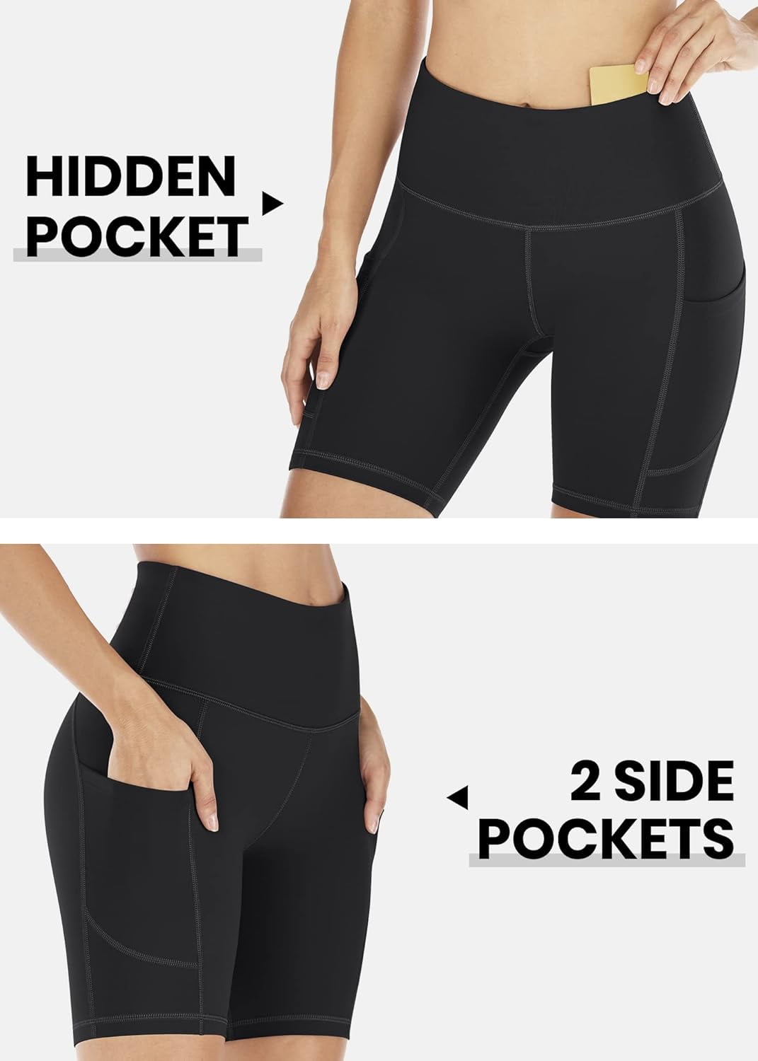 IUGA High-Waisted Workout Shorts for Women, Perfect for Yoga and Running,  with Pockets, Biker Style in Black - Walmart.com