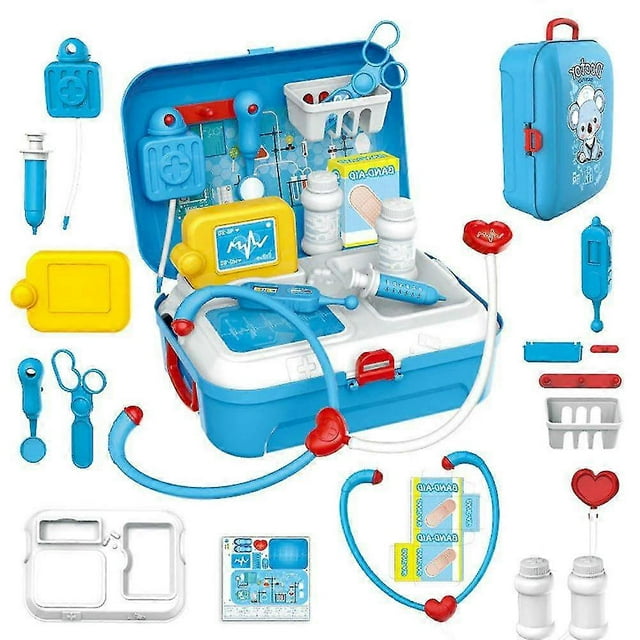 Mochila portátil de 17 piezas para niños, kit médico de simulación, juguetes de cosplay