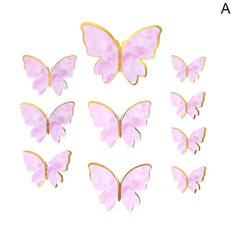 Diy Cake Decoration Happy Birthday Pink Theme Butterfly Paper Cake ...