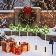 thumbnail image 4 of Hyknon 5 Pack Solar Christmas Pathway Lights, Warm LED Waterproof Outdoor Stake Lights with Auto On Dusk, Wire Free Garden Ground Lamps for Yard Walkway Holiday Decor, 4 of 6