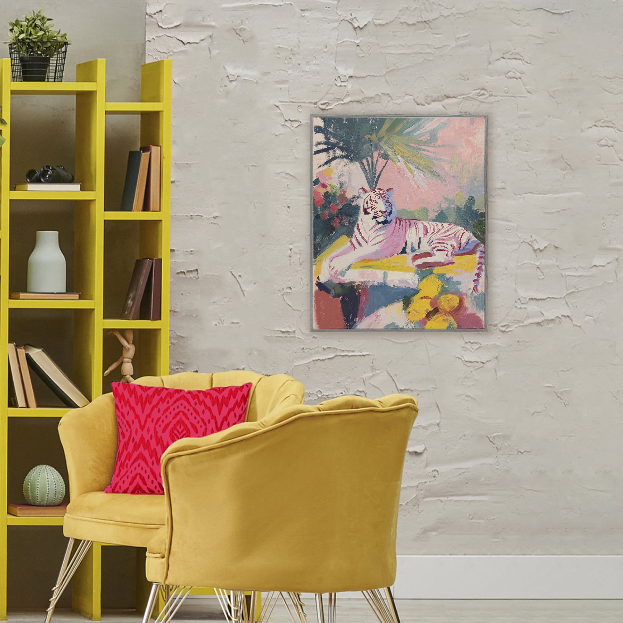 Stupell Industries In The Quiet Shade Tiger Gray Framed Giclee Art, design by Svetlana Aleynikova
