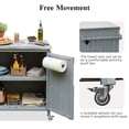 thumbnail image 4 of 42.1" Grill Cart with Side Shelf, Outdoor Kitchen Island with Storage Cabinet, Stainless Steel Top, Adjustable Shelf, and 4 Wheels for Pizza Prep, 4 of 8