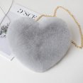 thumbnail image 4 of Monedero para teléfono móvil Bolso bandolera en forma de corazón de felpa con cadena, 4 of 5