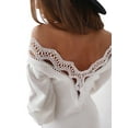 thumbnail image 4 of MAWCLOS Ladies Mini Dress Lantern Sleeves Short Dresses V Neck Backless Party Long Sleeve White S, 4 of 5
