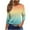 Light Blue, variant on Women's Ombre T-Shirt 3/4 Sleeve Round Neck Casual Blouse Loose Top Fashion Printed Tee, Pink XXL