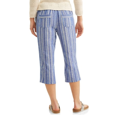 ONLINE - Women's Linen Blend Capri Pants - Walmart.com - Walmart.com