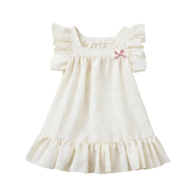 Vestido de Fiesta de Navidad de las Niñas sin Mangas Cintura Acanalada Falda Francesa Cinchada para Bebé Material Suave Lindo Cómodo