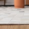 thumbnail image 4 of SAFAVIEH Studio Leather Cherette Geometric Area Rug, Ivory/Black, 5' x 8', 4 of 9