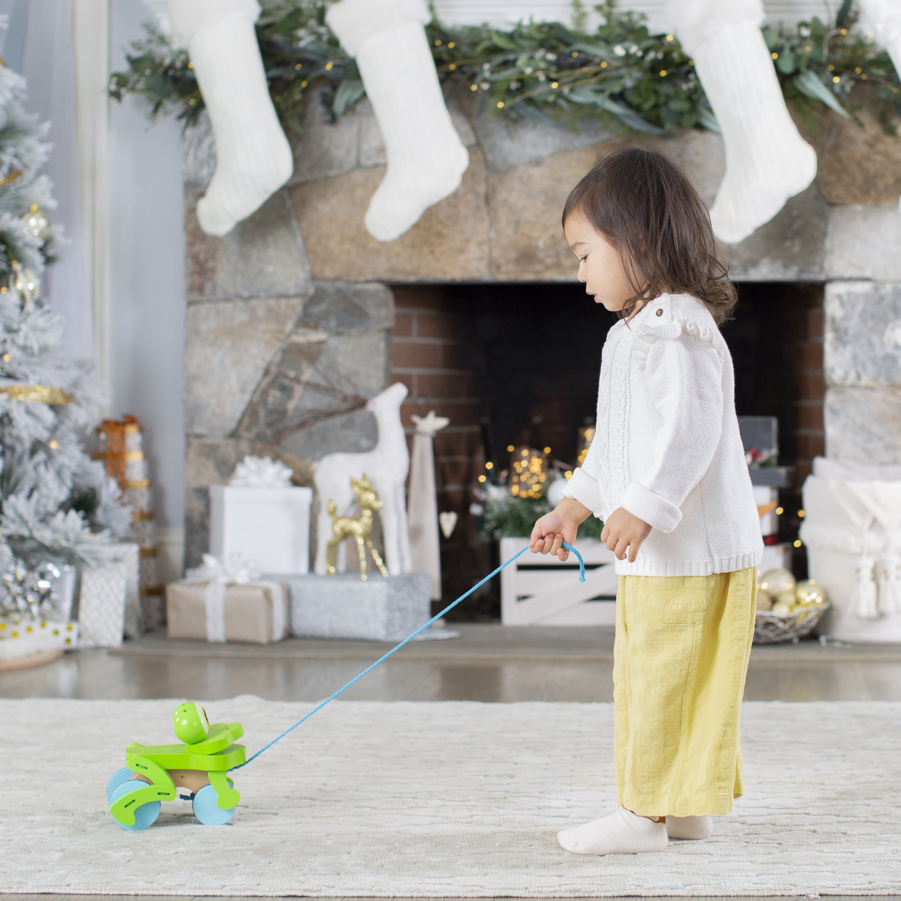 Melissa & Doug First Play Frolicking Frog Wooden Pull Toy