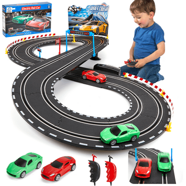 Lictin Slot Car Race Track Set, Dual Electric Race Car Track Set with 2 High-Speed Cars, 2 Electric Controller, Slot Car Track Toys for Kids Ages 3-12