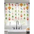 thumbnail image 2 of Japanese Series Sheer Curtains 2 Panels Set Cartoon Fans Birds Tumbler Floral Beige Sheer Window Curtains Light Filtering Rod Pocket Voile Drapes for Bedroom Living Room 52"x54", 2 of 9