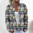 thumbnail image 2 of Auroural Cardigans for Women Trendy Women's Casual Christmas Printed Knitted Cardigan Button Up Jacket Coat, 2 of 5