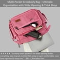 thumbnail image 5 of Crossbody Messenger Bag for iPad Pro 12.9 inches, Rfid Shoulder Purse w/Water Bottle Holders, 13 inch Laptop Briefcase, Built-in Wallet With AirTag Case Pink, 5 of 11