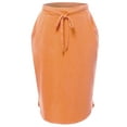 thumbnail image 2 of A2Y Women's Elastic Waist Self Tie Tulip Hem Side Pocket Skirt Butter Orange 3XL, 2 of 5