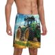 thumbnail image 2 of Balery Green Tractor Field Pantalones cortos de pijama de punto de algodón para hombre con cinturilla y bolsillos-3X-Large, 2 of 6