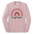 thumbnail image 3 of Waymaker Rainbow Inspirational/Christian Mens Long Sleeve Shirt, Light Pink, 3X-Large, 3 of 5